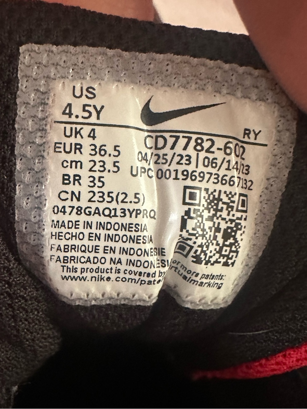 Nike Court Borough Mid 2 Shoes Youth Size 4.5Y Red Black Strap CD7782-602 - Picture 7 of 7